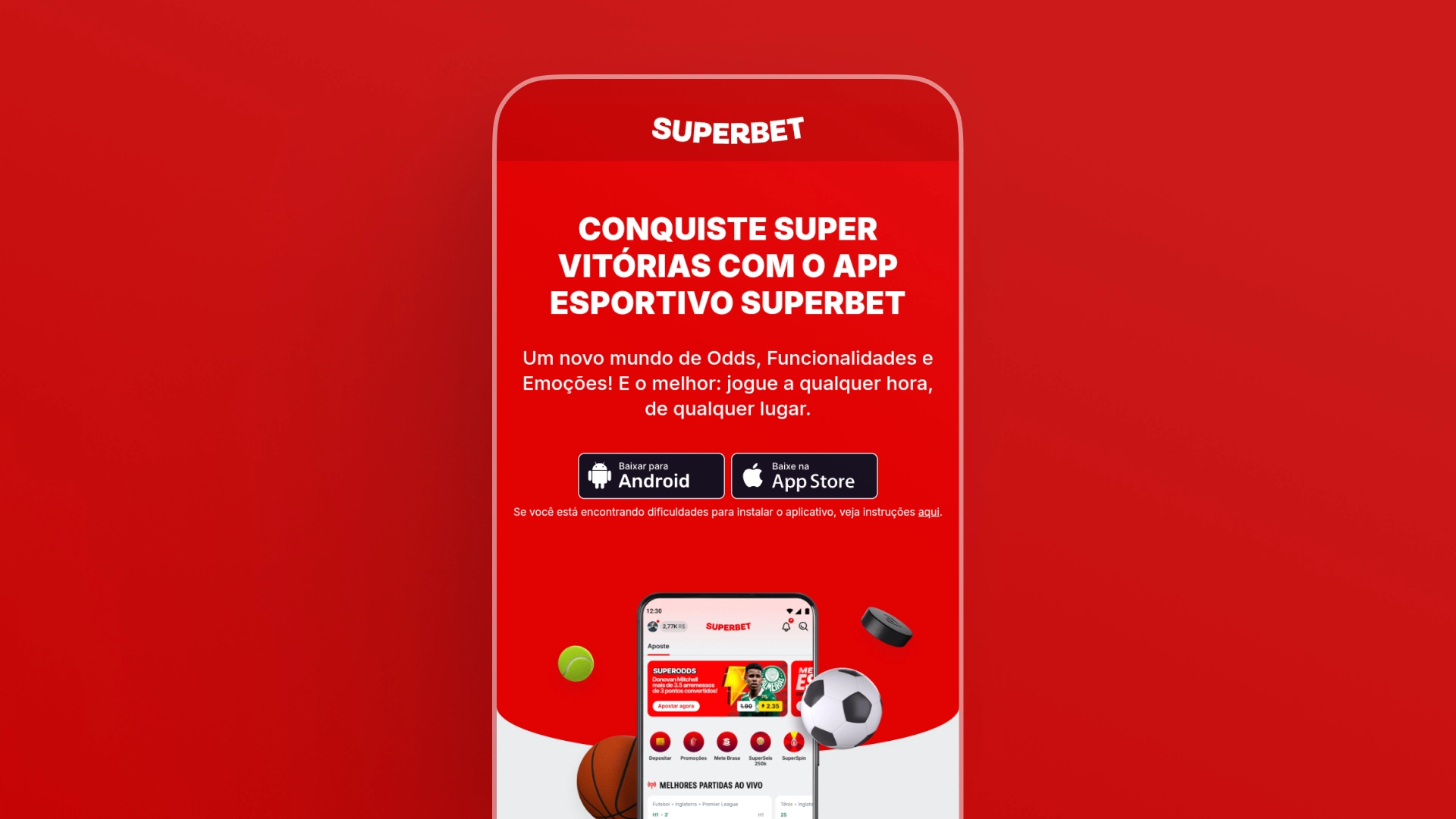screenshot mobile instalaçao app superbet