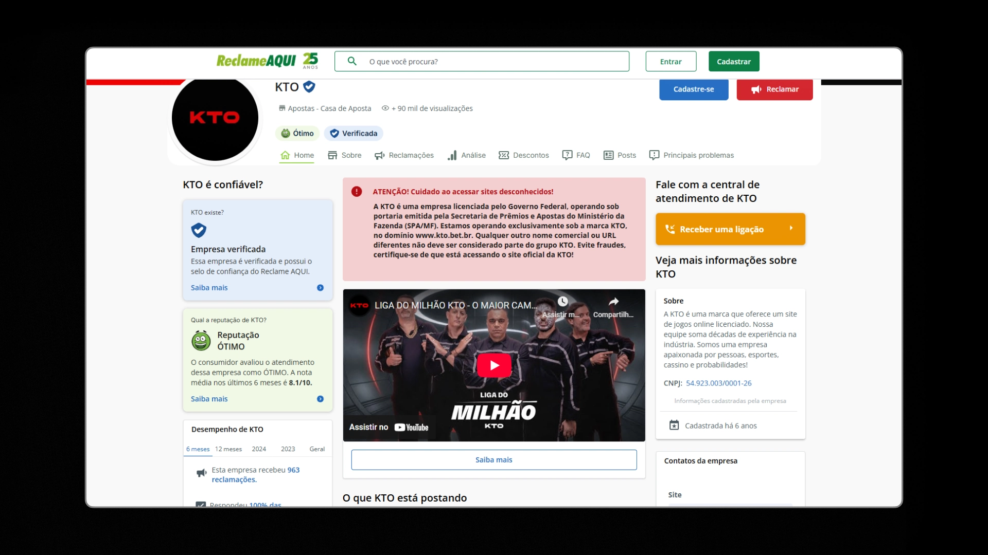 screenshot reclame aqui kto