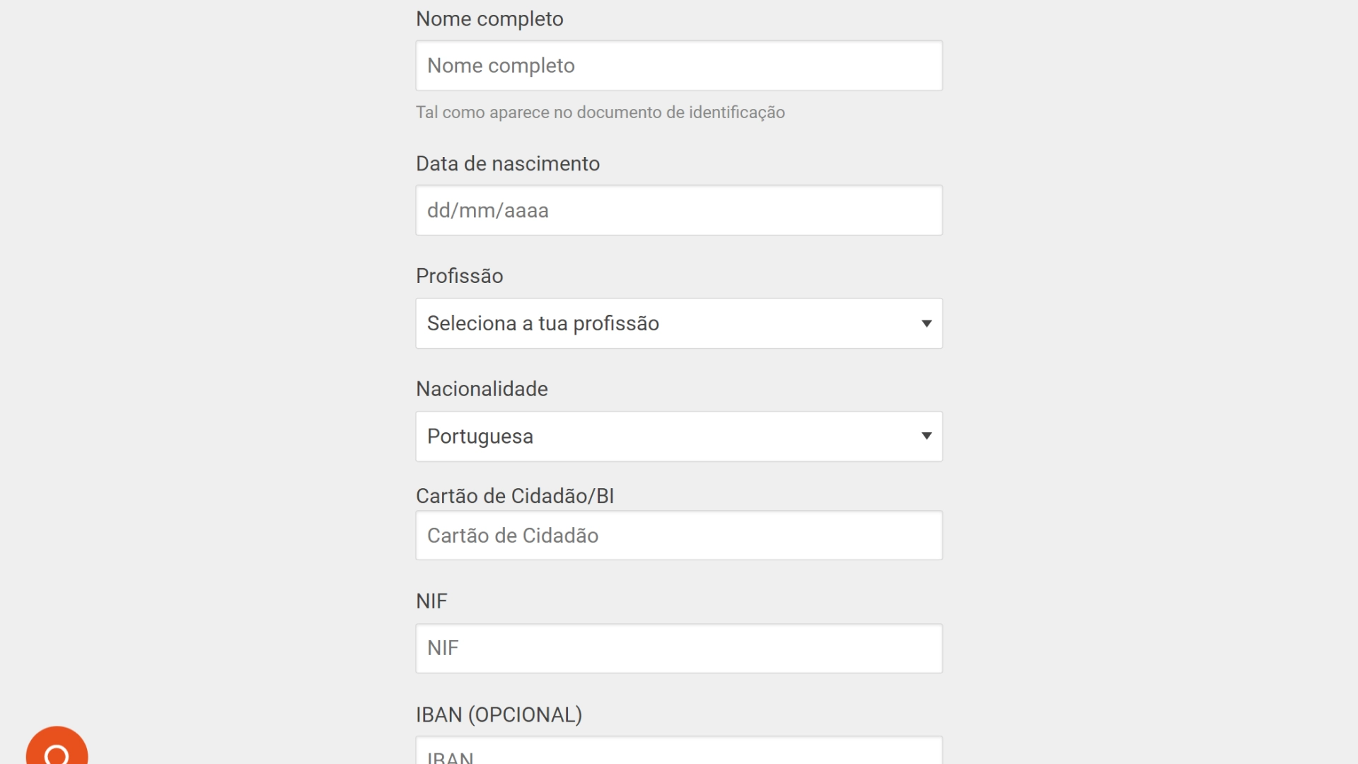 Screenshot registo luckia 2