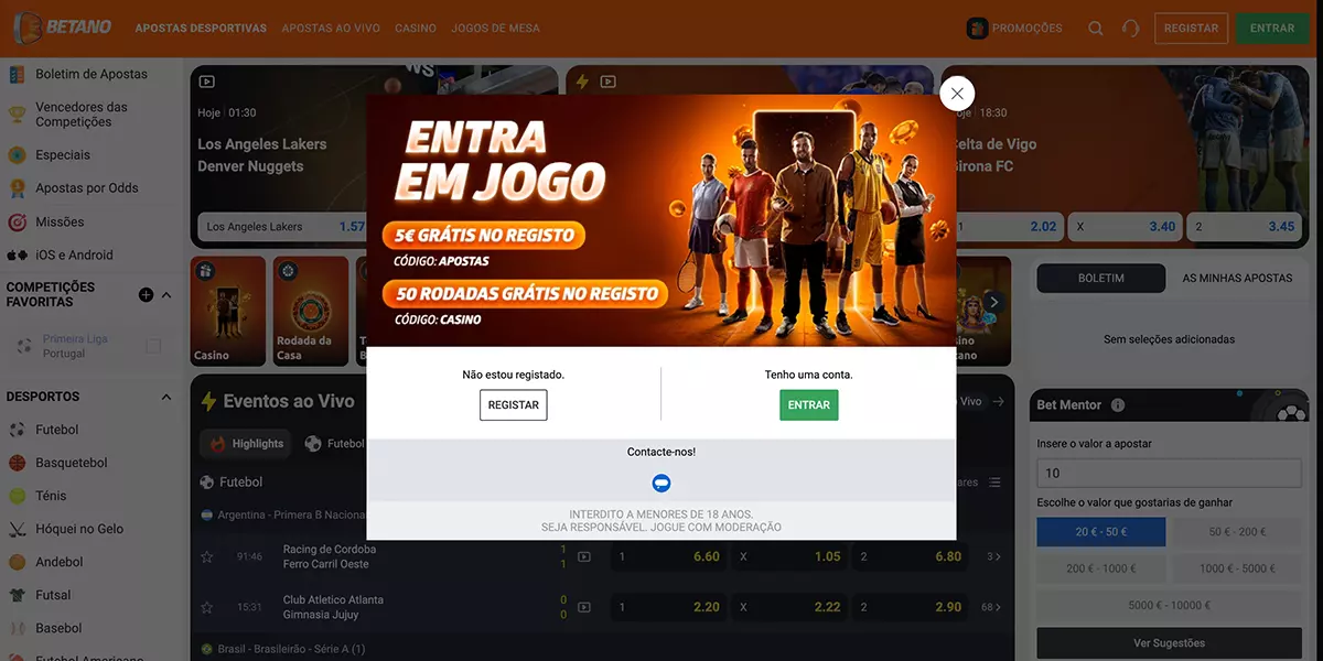 imagem screenshot Registro Betano