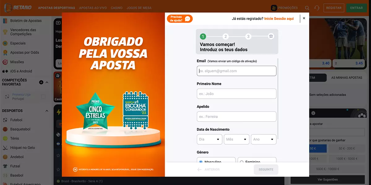imagem Screenshot Registro Betano